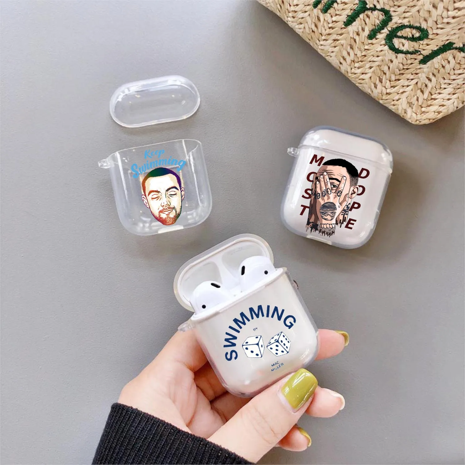 Macs Miller Blue Slide Park Swimming чехол для Airpods 2 1 s Для Air pod Clear Симпатичные из мягкого ТПУ Fundas