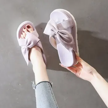 

Slippers Women Summer Big Bow Slippers Fashion Casual Wedges Platform Flip Flops Shoes Woman Beach Slides Summer Female Sandals