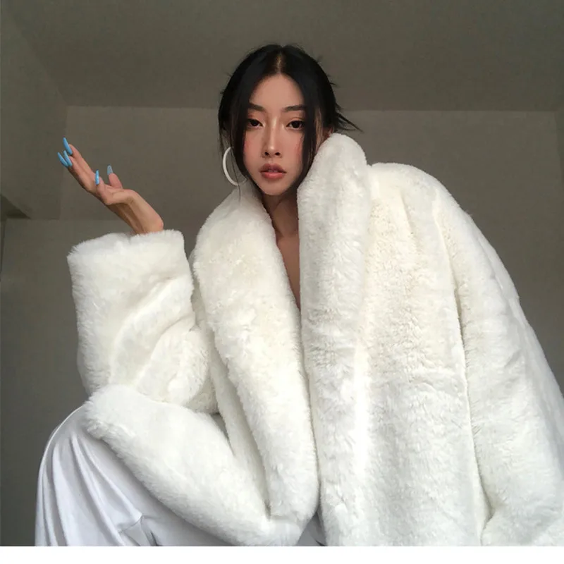 women's winter oversize jacket female fur coat women solid rabbit fur fashion thick warm fur coat ladies High Street coat XK2-95 duvet coats