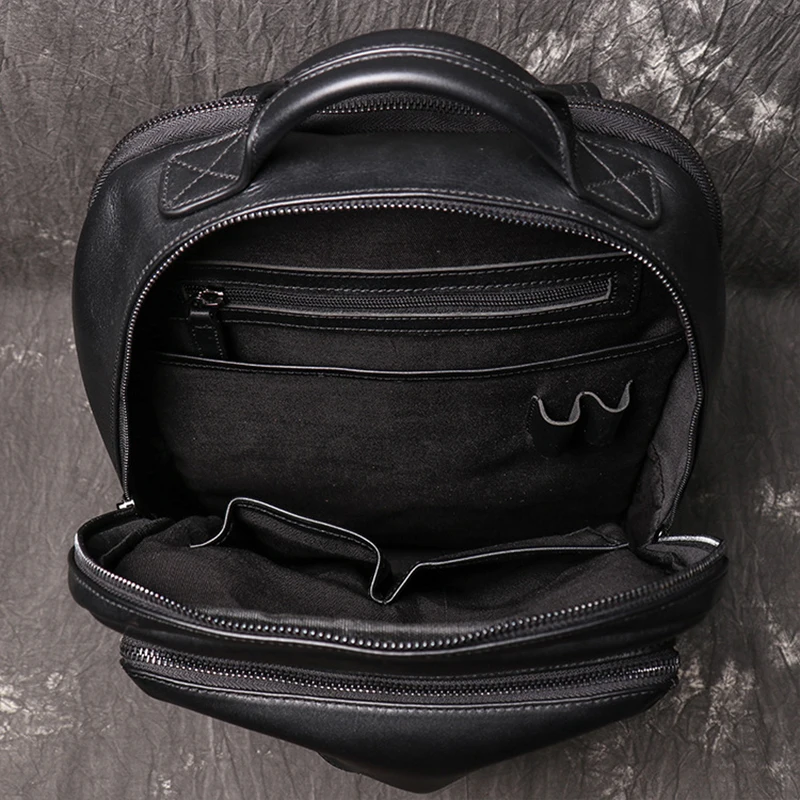 Genuine Leather Men Backpack School Bags for Teenager Boys Large Travel Backpacks for Laptop Backpack Mochila Notebook 100% leather backpack school backpack