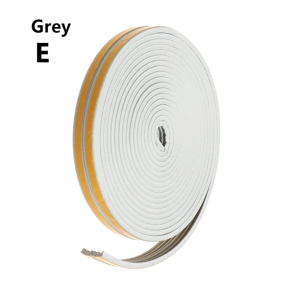 Grey-E Type 5/10M D/E/P/I Тип пены прогноз Excluder самоклеющиеся оконные и дверные профили этиленового пропилен-каучука прокладки окна аксессуары пыли уплотнительная лента - Цвет: Grey-E Type