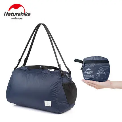 Naturehike 32L Сверхлегкий складной 20D Силиконовый водонепроницаемый мешок дорожные сумки Кемпинг унисекс сумка на плечо открытый туристический рюкзак - Цвет: Dark Blue