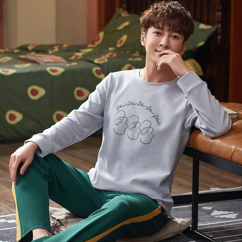 

Spring And Autumn Men's 6535 Cotton Long Sleeve Trousers Korean-style Men Young And Middle-aged Thin Japanese Korean Home Wear T