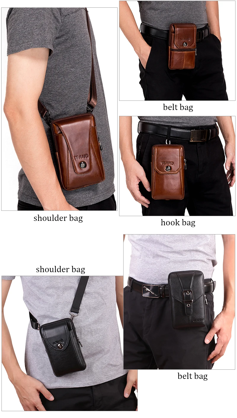 JI WANG, натуральная кожа, военные поясные сумки, сумки для мобильных телефонов, сумки на ремне, сумки на ремне, сумки на крючках, повседневные смарт-сумки на плечо