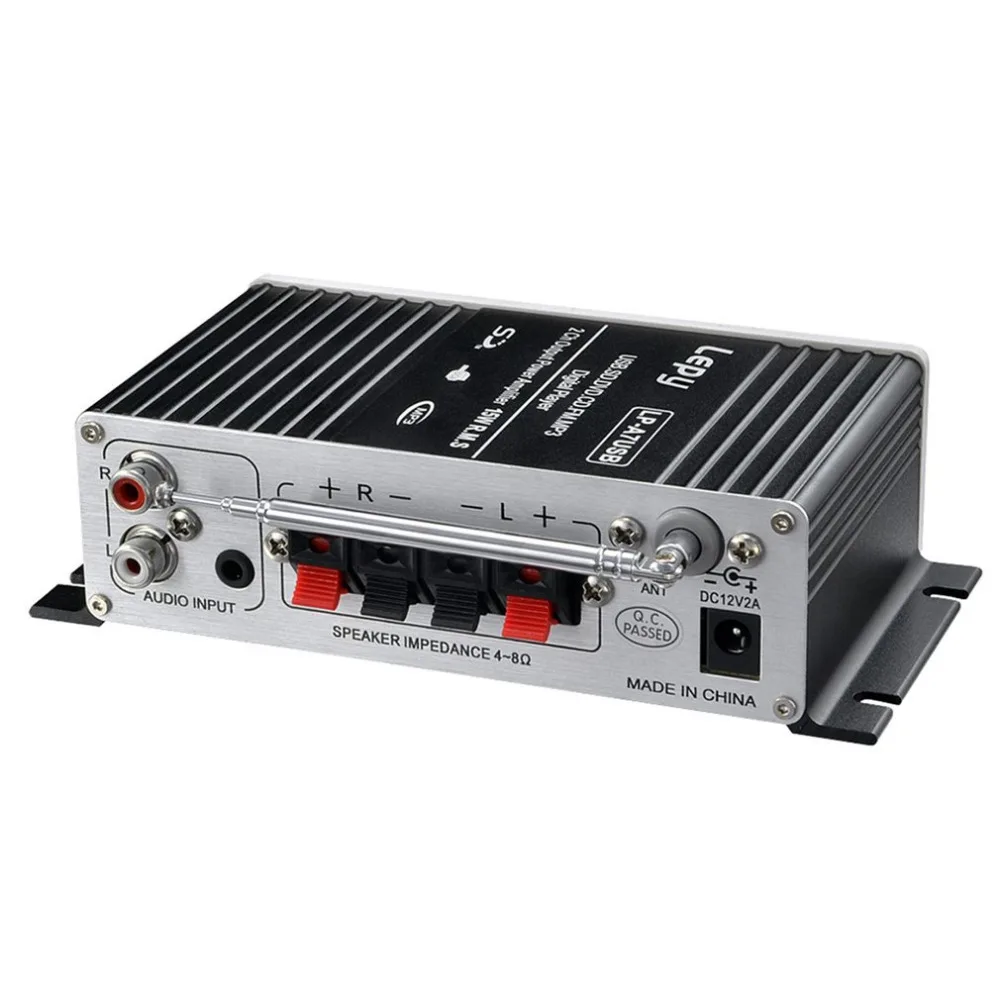 Автомобильный MP3 Hi-Fi стерео аудио усилитель домашний авто мотоцикл бас динамик Boostrer плеер с USB для порта DVD FM MMC 12 В