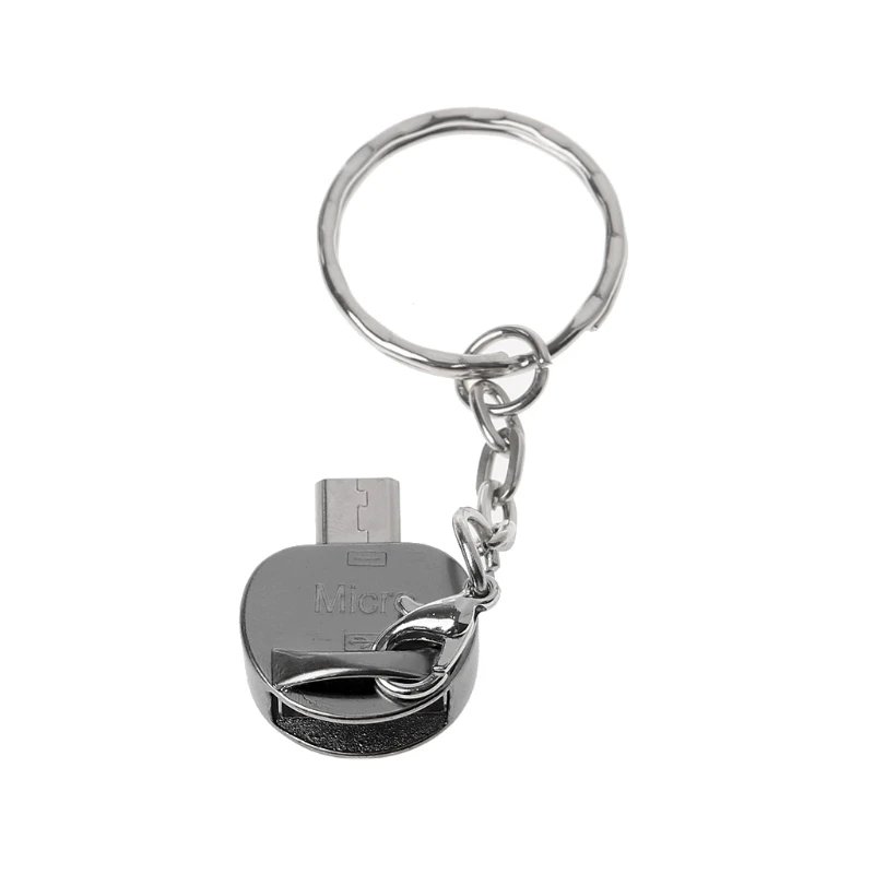 Металлический Micro USB Мужской к USB 2,0 A Женский OTG конвертер данных адаптер с брелоком - Цвет: 4N70524-BK