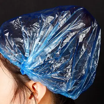 

100PCS Double Ribbon Non-woven Disposable Shower Caps Pleated Waterproof Adult Disposable Bar Shower Cap