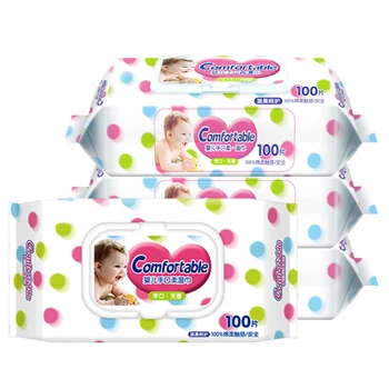 

100 Wipes/Pack Portable Wipes Alcohol Free Wet Wipes Unscented Hand Mouth Wipes Antiseptic Cleaning Sterilization Wet Wipes