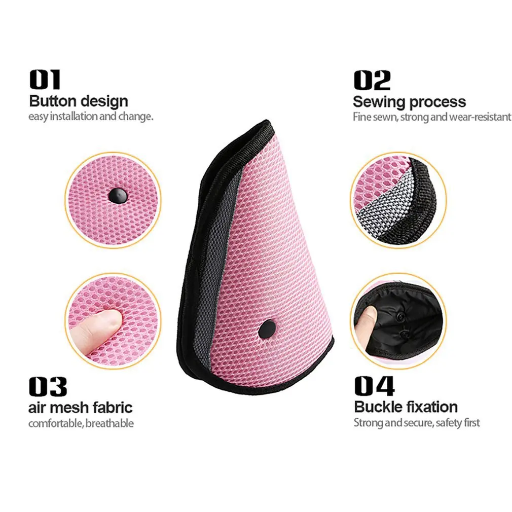 Pro2Color Kids Children Car Safe Fit Seat Belt Adjuster car safety belt adjust device baby child protector positioner Breathabl