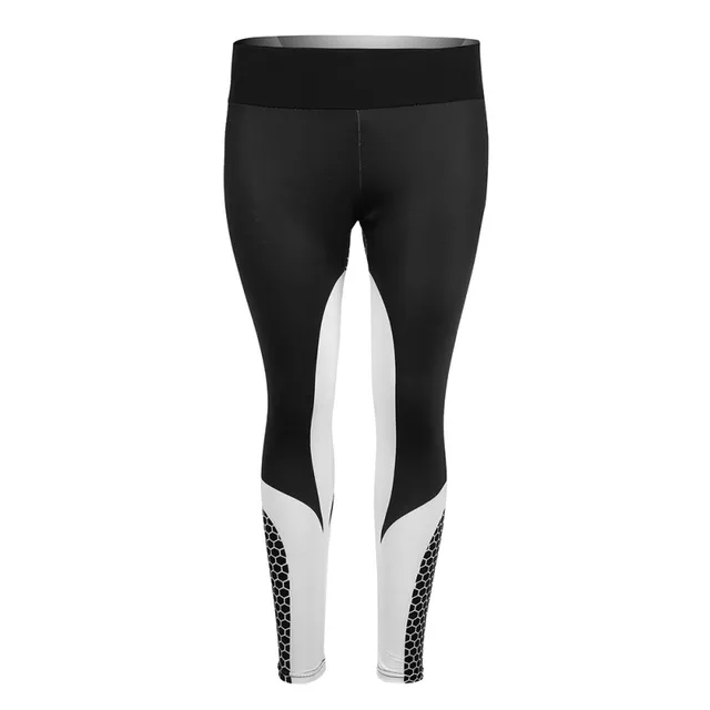 Mesh Pattern Print Leggings fitness Leggings For Women Sporting Workout Leggins Elastic Slim Black White Pants 5