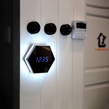 

New Multi-Function Mirror Alarm ClockLed Makeup Mirror Night Light Dimmable Bedside Lamp