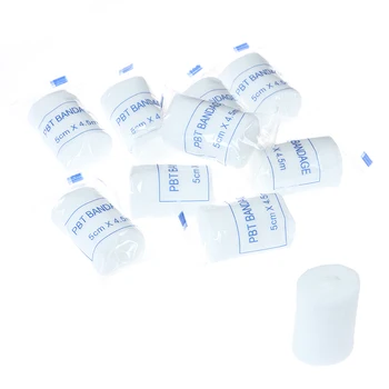 10 Rolls/lot 5cmx4.5m White PBT Elastic Bandage First Aid Kit Gauze Roll Dressing First Aid Accessories First Aid Bandage