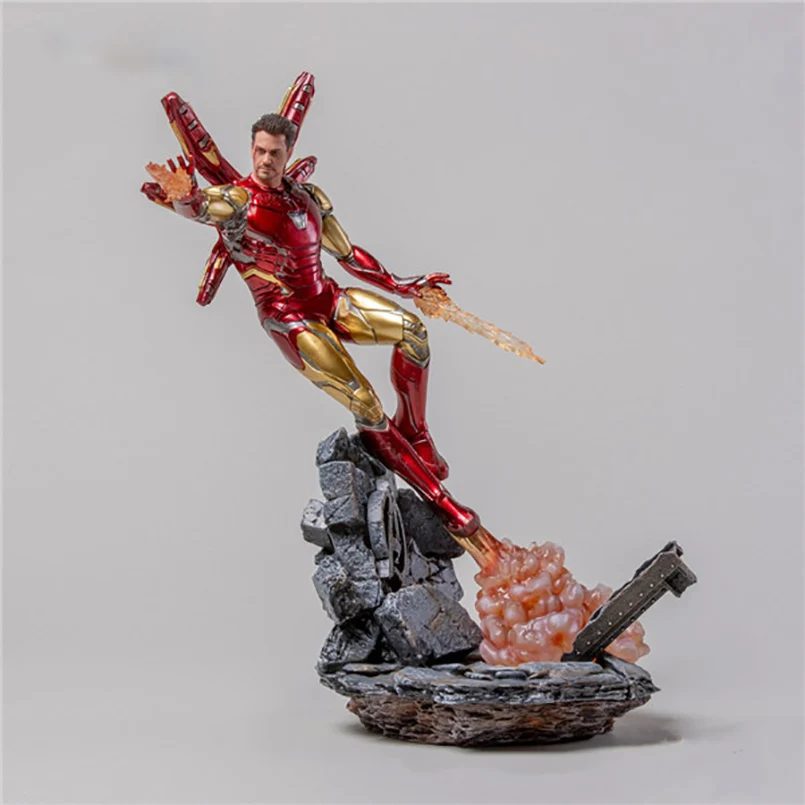 

26cm Avergens iron man mk85 PVC Action Figure Toys Face change iron man mk85 statue Collectible Model Toys for kid gift