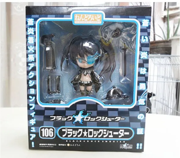 10 см японского аниме фигурка Black Rock Shooter 106# Nendoroid Blade Q версия ПВХ модель милый мультфильм Коллекционная Подвижная кукла - Цвет: with original box