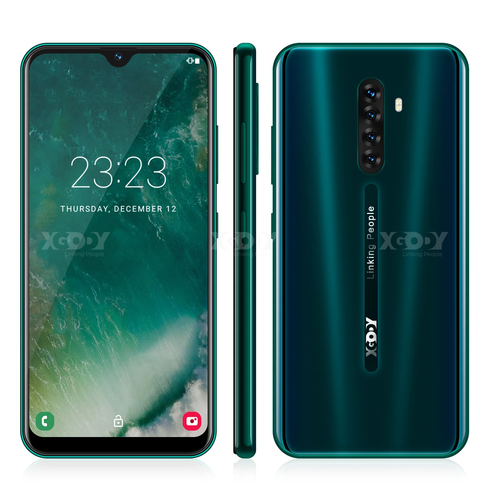Смартфон XGODY note 8, 4G, 6,3-дюймовый экран, Android 9,0, 19:9, 2 Гб ОЗУ 16 Гб ПЗУ, 2850 мАч, четыре ядра, две SIM-карты, GPS, Wi-Fi, мобильный телефон