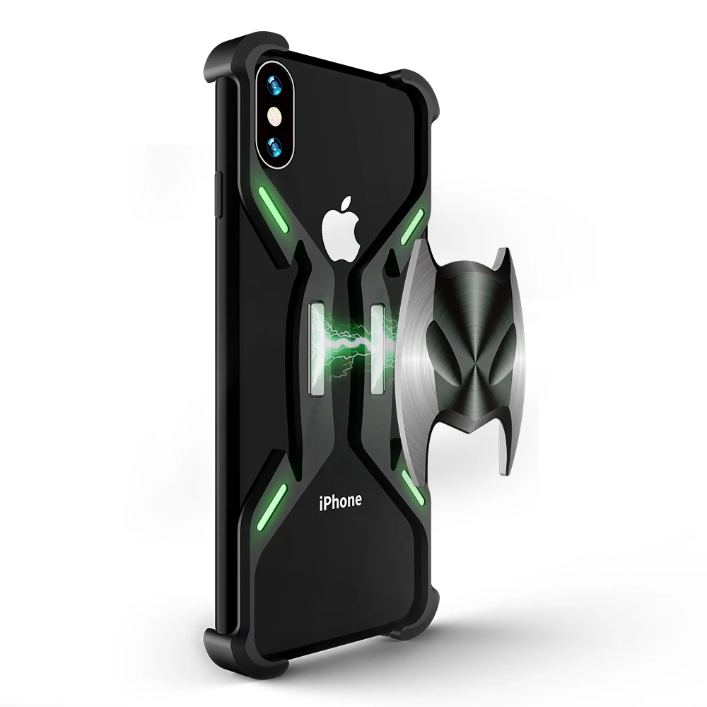 

R-just Magnetic Suction Metal Phone Case For Iphone 8plus 7 Plus Xr Xs Max Shockproof Mobile Phone Protective Cover For Iphone 8