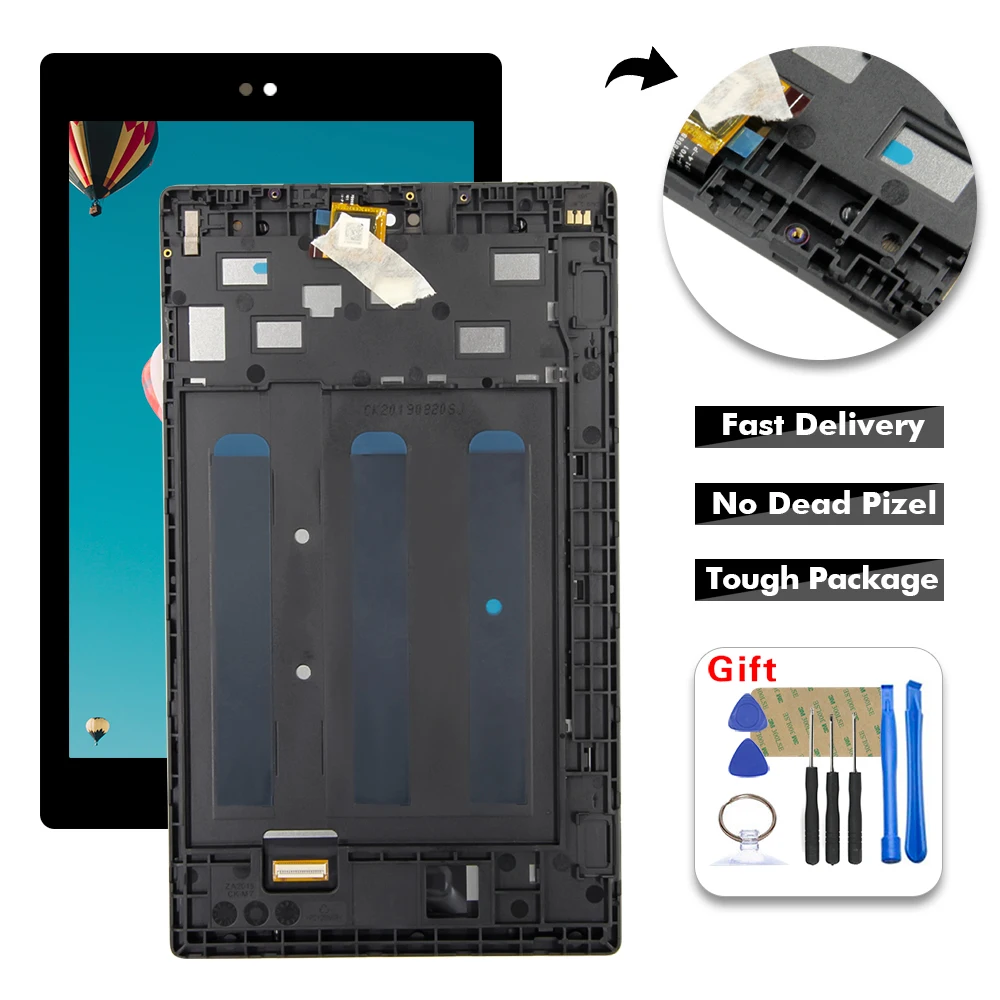 ЖК-дисплей с сенсорным экраном и дигитайзером в сборе рамкой для Amazon Fire HD8 HD 8 8-го