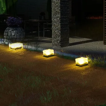 

4 LED Durable Solar Buried Lights Outdoor Practical Multi-functional Garden Pathway Lawn Embedded Lamp Warm White