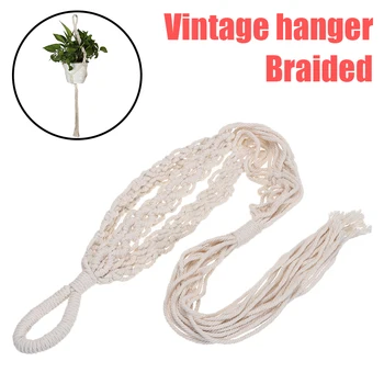 

1pc 78cm Vintage Plant Hanger Flower Pot Holder Legs Hanging Rope Basket Handcrafted Braided Rope Garden Decoration