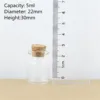 100pcs/Lot 5ml 22*30mm Storage Glass Bottles With Cork Stopper Crafts Jars Mini Transparent Empty Glass Bottles Gift 6