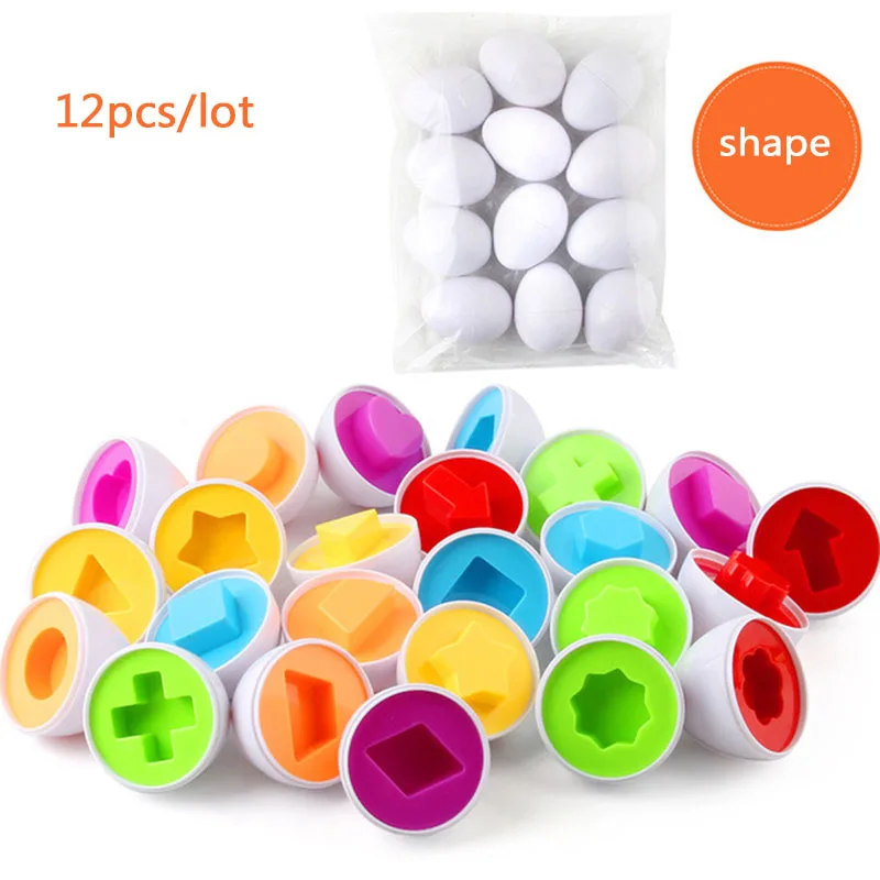 

12Pcs/Lot Matching Eggs Set Color-Shape-Matching Set Educational Smart Eggs Vegetables Or Shape Matching Game
