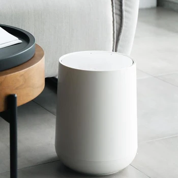 

PP Trash Bins, Press Type Trash Can, Waste Bin with Inside and Outside Double Layer Bucket, Waste Recycling 17L