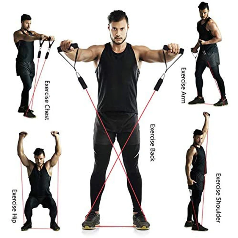 

11pcs/lot Resistance Bands Set Expander Yoga Exercise Fitness Rubber Tubes Band Stretch Training Gyms Workout Elastic Pull Rope