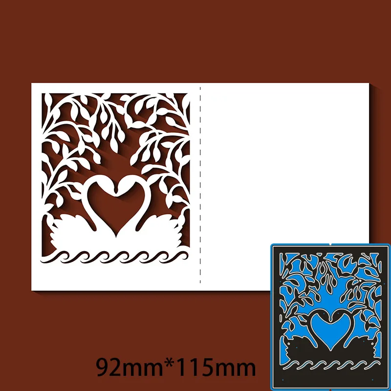

Metal Cutting Dies Swans Greeting Card For Card DIY Scrapbooking stencil Paper Craft Album template Dies 92*115mm