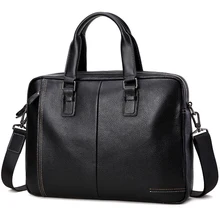 Black Brand Designer Laptop Bag Luxury High Quality Messenger Shoulder Briefcases Zipper Men Sacoche Homme Travel Goods AH50GB