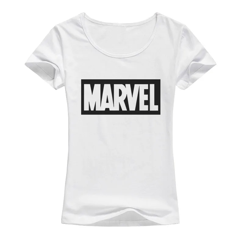 Бренд Marvel футболка Женские топы тройники Высокое качество эластичный хлопок