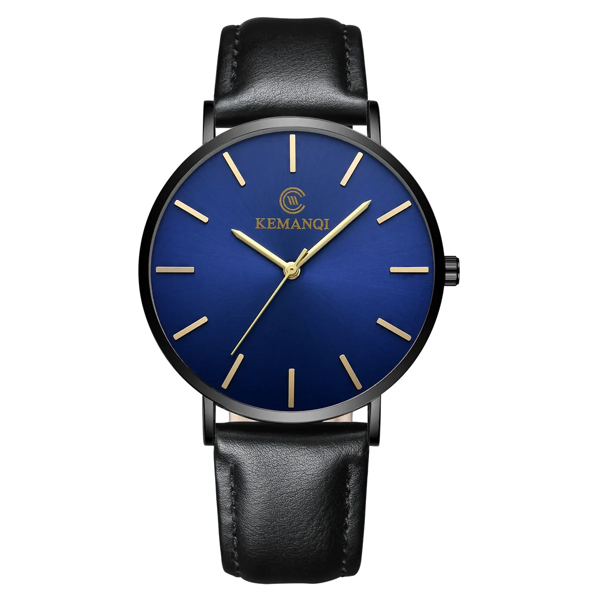 Высококачественные ультра-тонкие мужские часы, деловые часы, военные часы, модный кожаный ремешок, аналоговые кварцевые круглые наручные мужские часы YE1 - Цвет: B