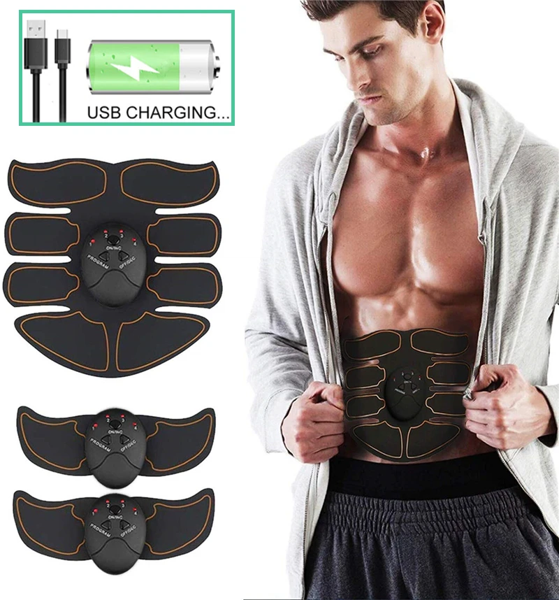 EMS Charging Muscle Stimulator Slimming Electric Massager ABS Anti-cellulite Massager Exercise Fitness Equipment For Man Lady