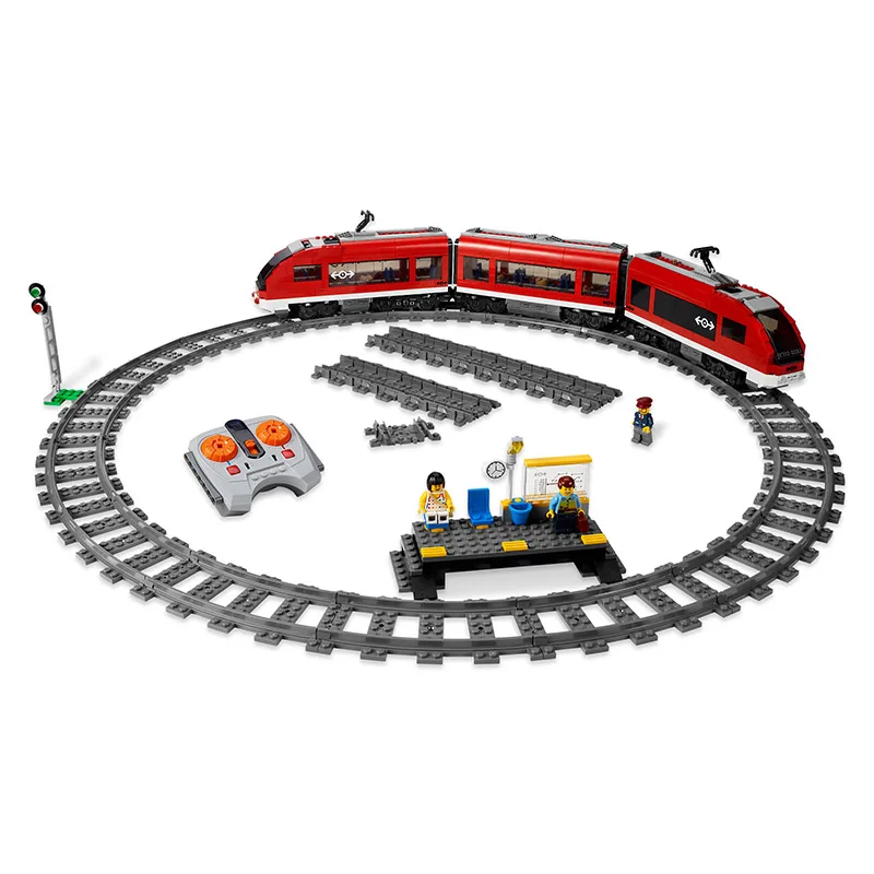 Высокоскоростной Пассажирский 763 шт совместимый 7638 город RC электрический поезд строительные блоки кирпичи Дети DIY игрушка подарок для детей