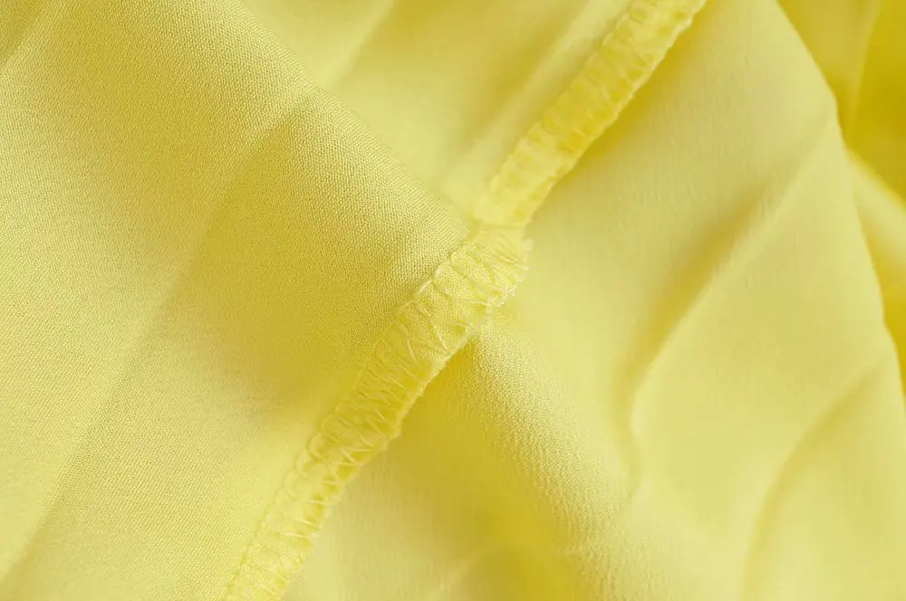D92-0156 Europe And America Fashion New Style Yellow Pleated Skirt WOMEN'S Dress Simple Skirt a Generation of Fat