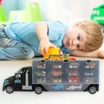 

Simulation Dinosaur Model Transport Truck Dino Pull Back Carrier Storage Car Vehicle Model Educational Early Learning Kids Toys