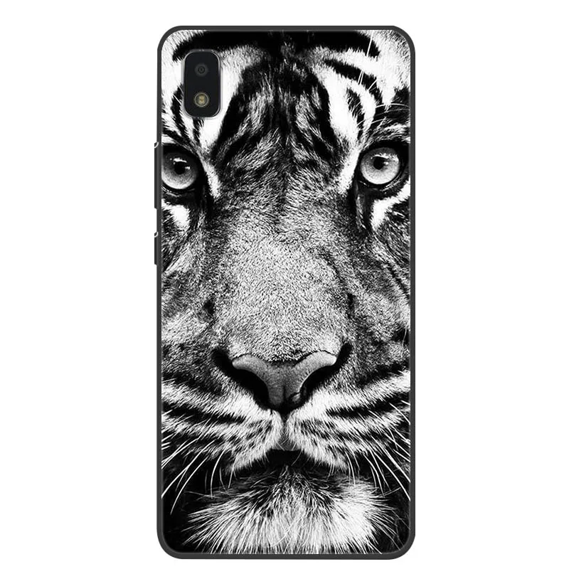 Black Soft Silicon TPU Phone Cover with Cat Design - Compatible with Sharp Aquos Wish Phones