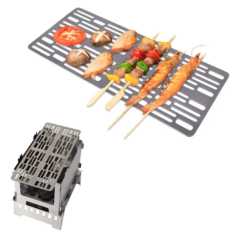 1 Pc Tiartisan Outdoor Camping Stove Grill Plate Stainless Steel Net Charcoal Barbecue For BBQ bushcraft Backpacking | Дом и сад
