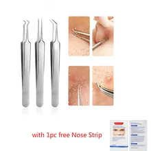 3 4 шт. Пинцет для удаления угрей Комедо машина набор удаления прыщей иглы удаления угрей черная головка экстрактор инструмент для удаления угрей