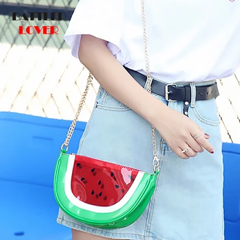 

Women Handbag Waterproof Transparent Medium Cute Fruit Style Pineapple Shoulder Bag Watemelon Purse