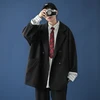 Mujer de talla grande chaquetas para 2022 ropa de alta moda Oficina trajes de doble botonadura Tops negro de talla grande abrigos ► Foto 1/6