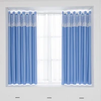 Blue Blackout Short Curtains For Living Room Bedroom Curtains For Kitchen Solid Curtains For The Room Window Treatments Drapes 1