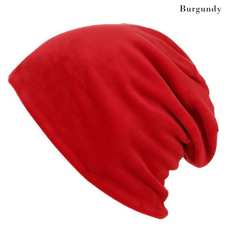 Модные женские Плюшевые Головные уборы сплошной цвет простые повседневные Мягкие капот крутые шляпы для женщин теплые вязаные шапки брендовые шапки - Цвет: red