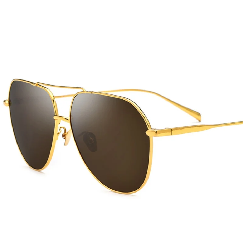 

New pure titanium polarized sunglasses ultra light driver driving mirror round retro personality sunglasses unisex models 18506