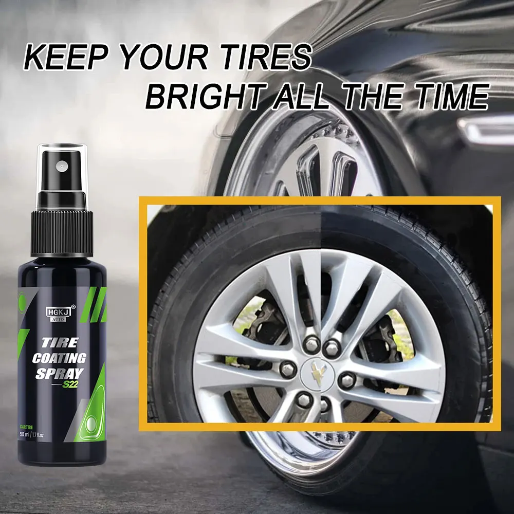 Hgkj S22 – Spray brillant pour pneus de voiture, 50ml, cire de scellage,  revêtement hydrophobe, nettoyant, pour