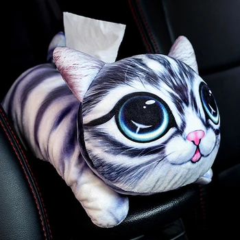 

Animal Shape Interior Decoration Case Paper Dispenser Armrest Cute Cartoon Living Room Plush Toy Home Universal Car Tissue Box