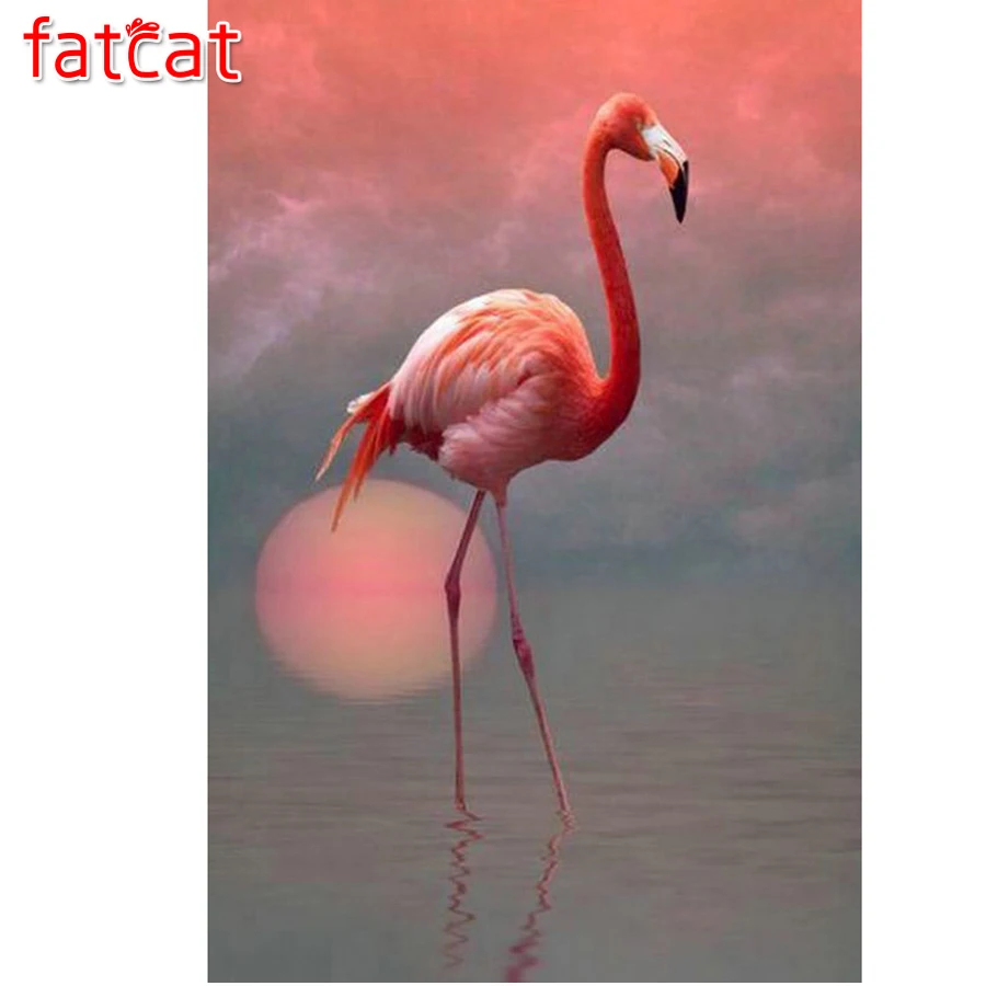 FATCAT DIY Алмазная вышивка заката Фламинго 5d алмазная картина Вышивка крестом