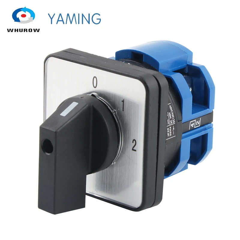 

LW26-63/1 One Poles 0-2 Positions 63A 660V Universal Changeover Dual Power Rotary Combination Knob Selection Cam Switch