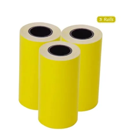 yellow sticker paper 3 rolls 57x30mm thermal Label Sticker Receipt Paper for 58mm A6 perpage printers Soft Silicone Protection Case - Цвет: yellow sticker paper