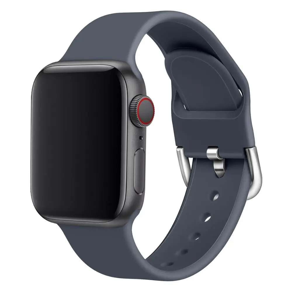 Ремешок спортивный из мягкого силикона для Apple Watch резиновый браслет Iwatch series 5 4 3 2 1