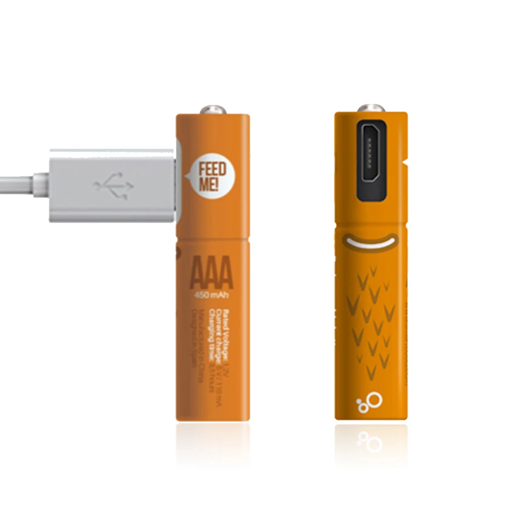 2 шт AAA предварительно заряженные аккумуляторы 1,2 V 450mAh Ni-MH аккумулятор оранжевый